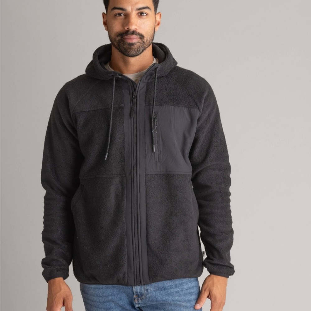 Liv Outdoors Black Hooded Fleece Jacket